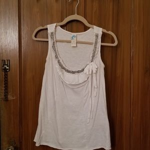 Anthropologie white embellished tank